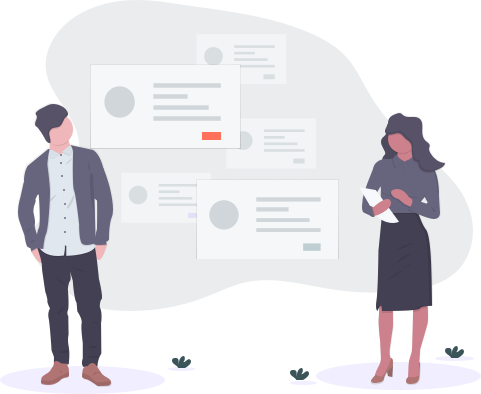 Two people reviewing practice growth charts